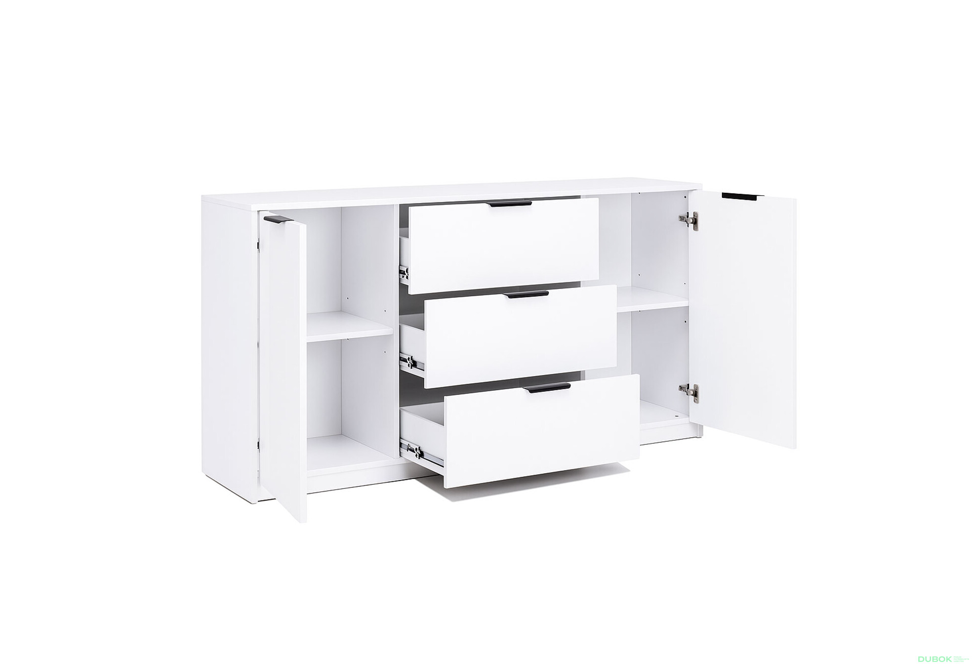 Fotografie 4 - Komoda Roma Color 2 dveře 3 šířky 1,6 m lesklá bílá