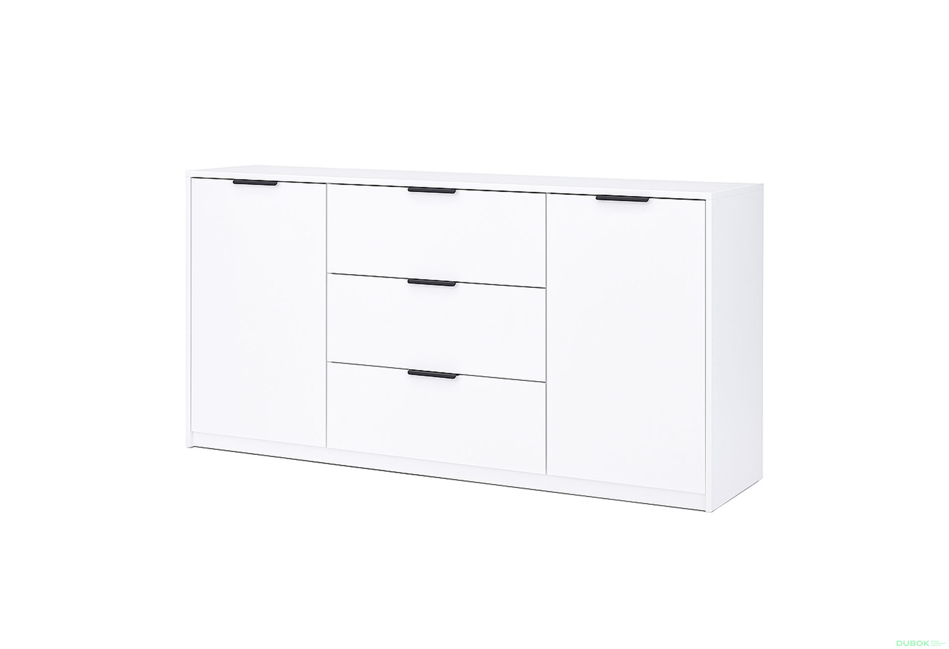 Fotografie 1 - Komoda Roma Color 2 dveře 3 šířky 1,6 m lesklá bílá