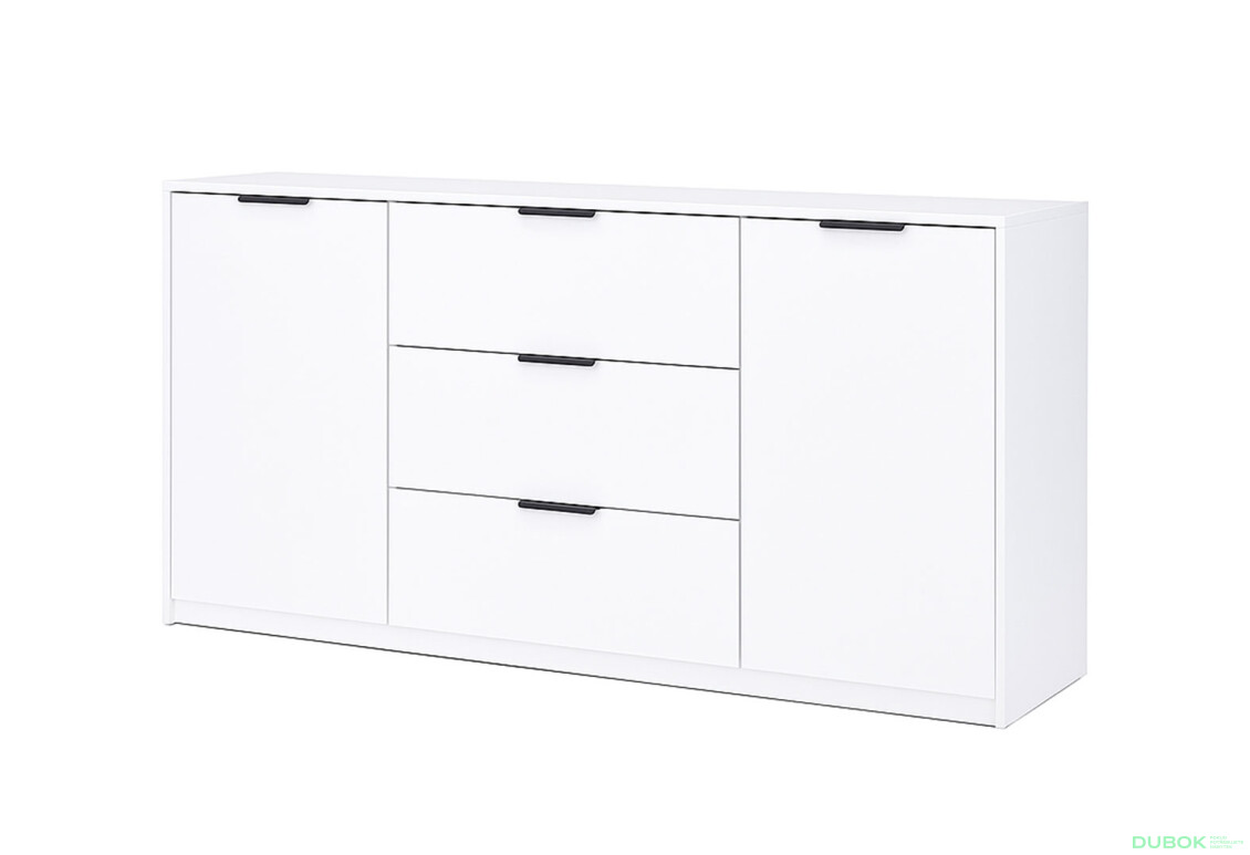 Komoda Roma Color 2 dveře 3 šířky 1,6 m lesklá bílá