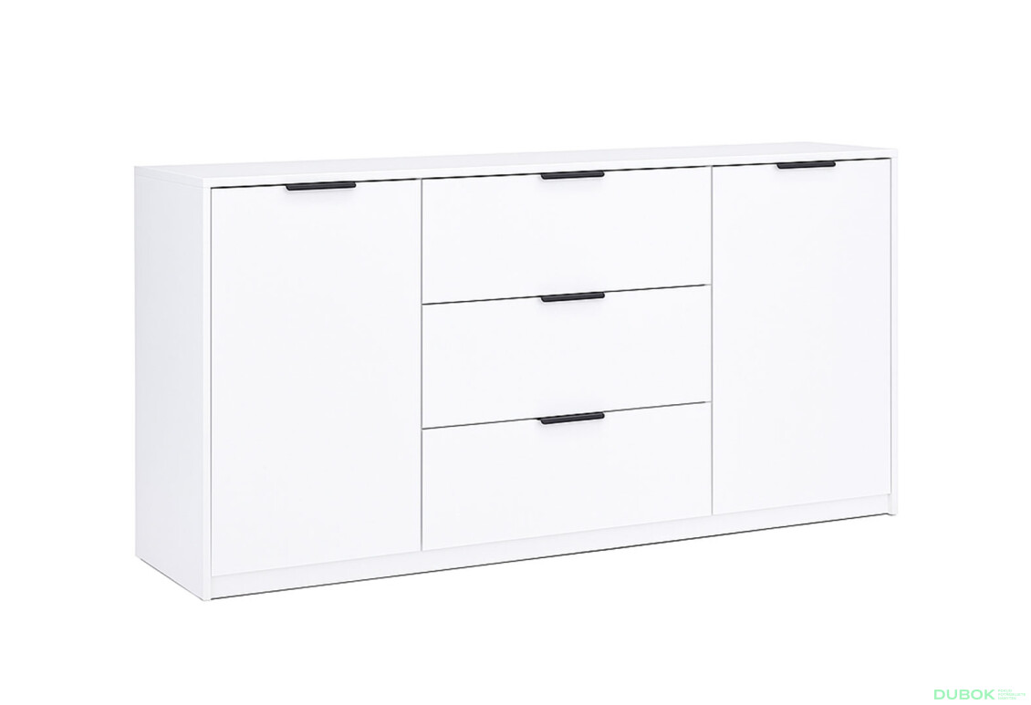 Fotografie 3 - Komoda Roma Color 2 dveře 3 šířky 1,6 m lesklá bílá