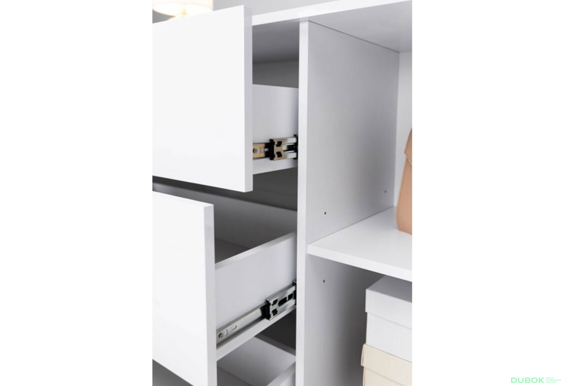 Fotografie 6 - Komoda Roma Color 2 dveře 3 šířky 1,6 m lesklá bílá