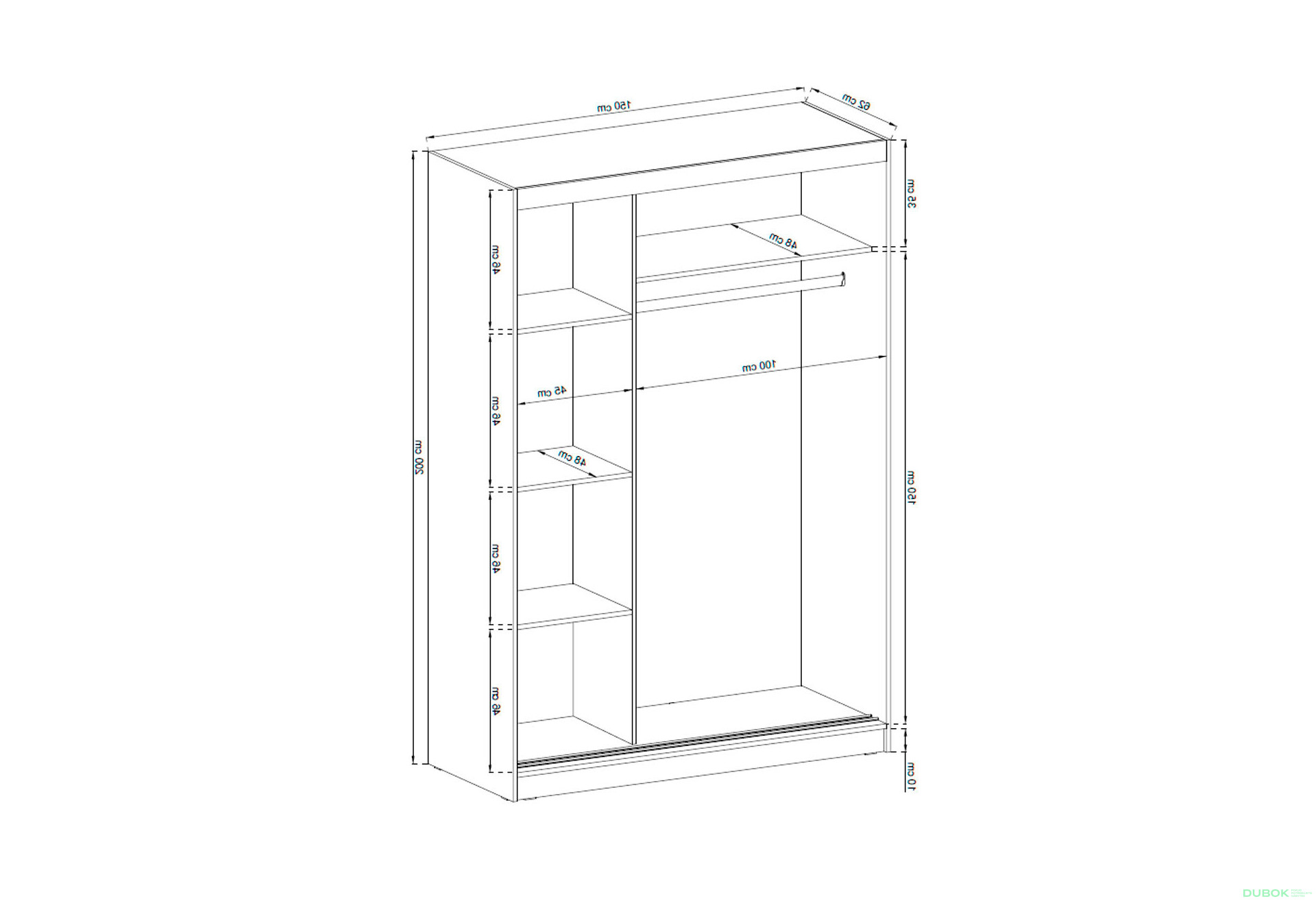 Skříň Maja 1 zrcadlo 150 grafit - Fotografie 2 Fotografie 2 - Skříň Maja 1 zrcadlo 150 grafit