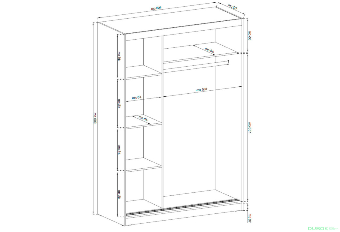 Skříň Maja 1 zrcadlo 150 grafit - Fotografie 2 Fotografie 2 - Skříň Maja 1 zrcadlo 150 grafit