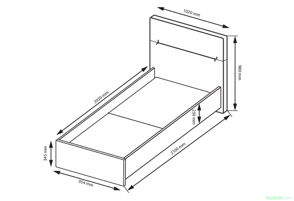 Postel 0,9x2,0 s čalouněným měkkým čelem a rámem, bílý lesk Family - Fotografie 3 Fotografie 3 - Postel 0,9x2,0 s čalouněným měkkým čelem a rámem, bílý lesk Family