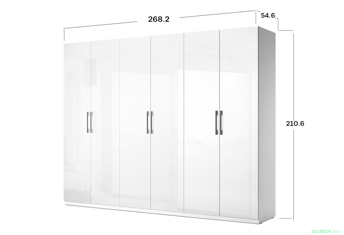 Skříň 6dv bez zrcadel, série N bílá Family - Fotografie 2 Fotografie 2 - Skříň 6dv bez zrcadel, série N bílá Family