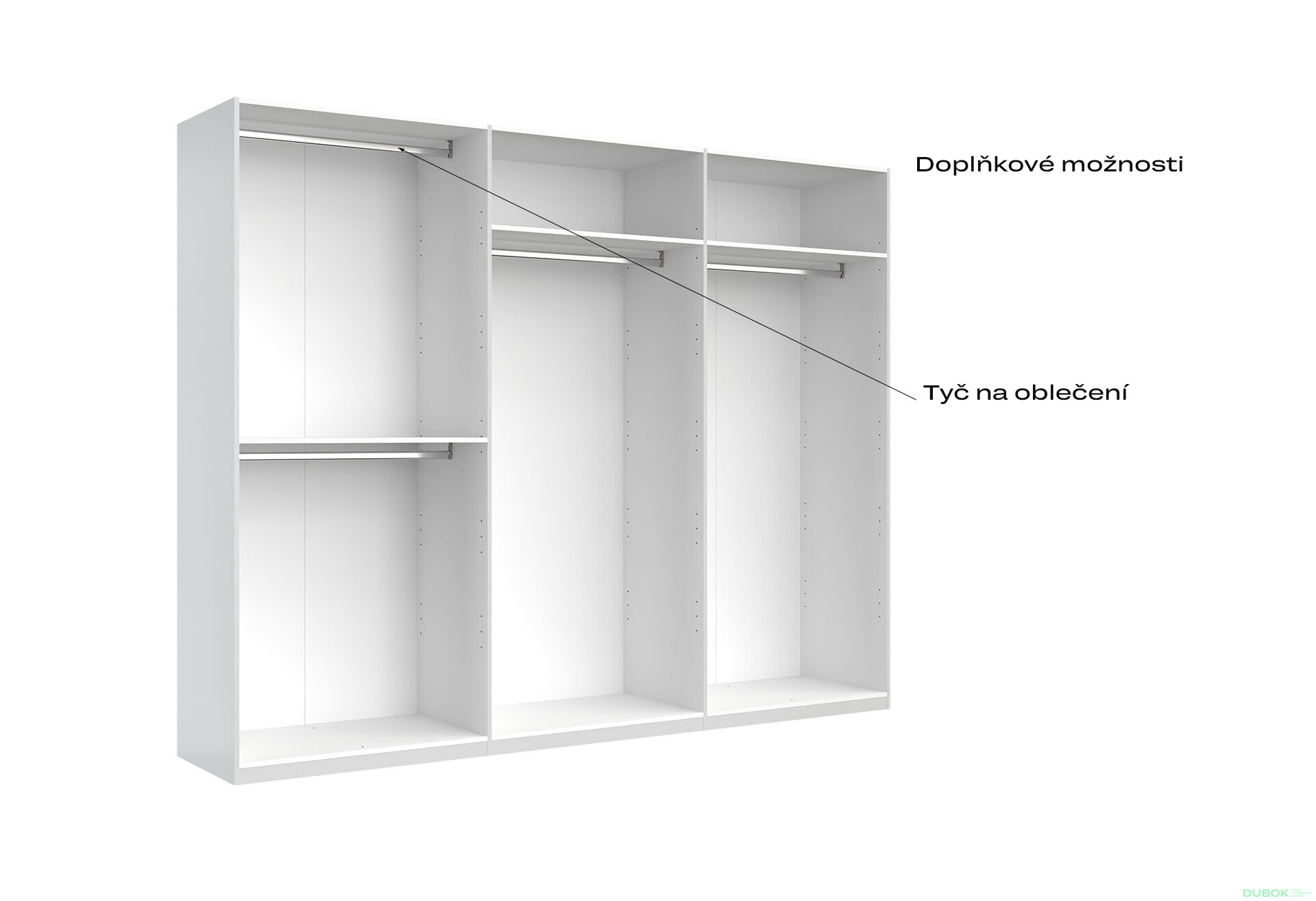 Skříň 6dv bez zrcadel, série N bílá Family - Fotografie 8 Fotografie 8 - Skříň 6dv bez zrcadel, série N bílá Family