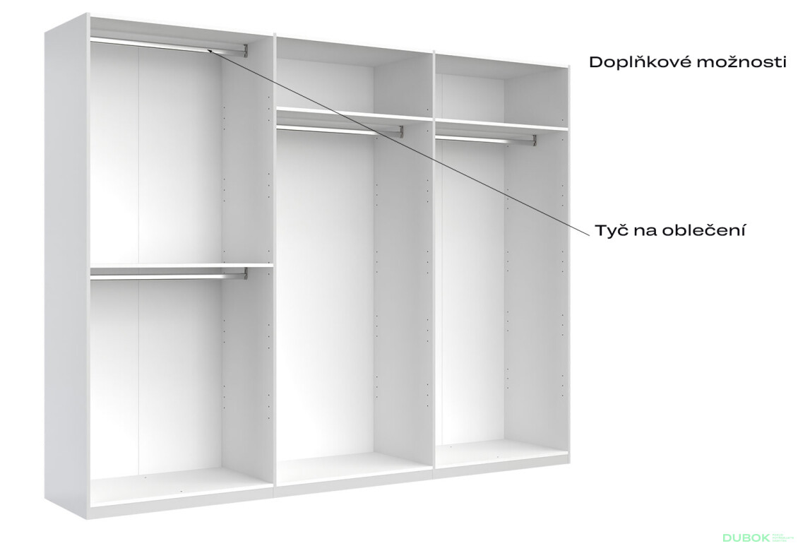 Skříň 6dv bez zrcadel, série N bílá Family - Fotografie 8 Fotografie 8 - Skříň 6dv bez zrcadel, série N bílá Family