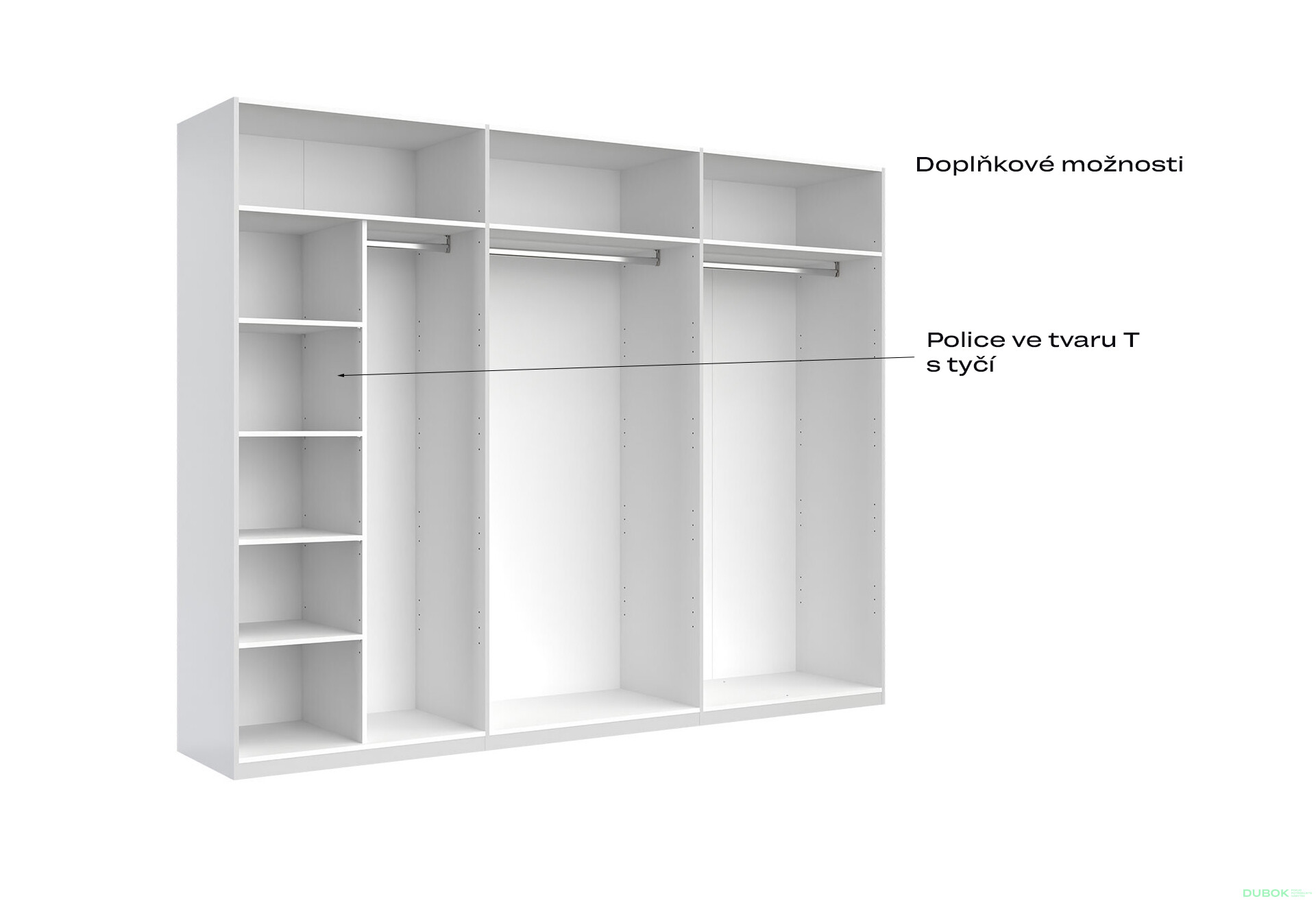 Skříň 6dv bez zrcadel, série N bílá Family - Fotografie 9 Fotografie 9 - Skříň 6dv bez zrcadel, série N bílá Family