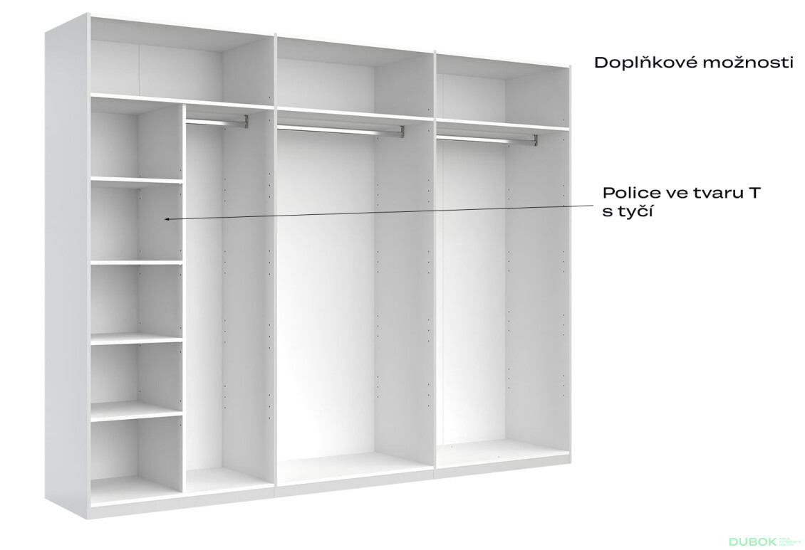 Skříň 6dv bez zrcadel, série N bílá Family - Fotografie 9 Fotografie 9 - Skříň 6dv bez zrcadel, série N bílá Family