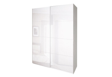 Skříň s posuvnými dveřmi 1,5x2,1m (Dveře Lesklé Bílé), série N