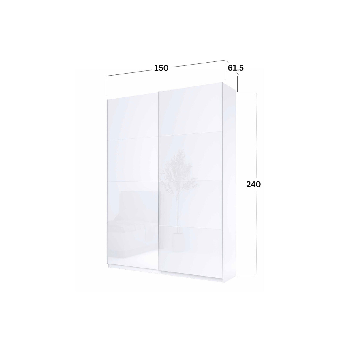 

Skříň s posuvnými dveřmi 1,5x2,4 m (Dveře Lesklá Bílá), série N Family