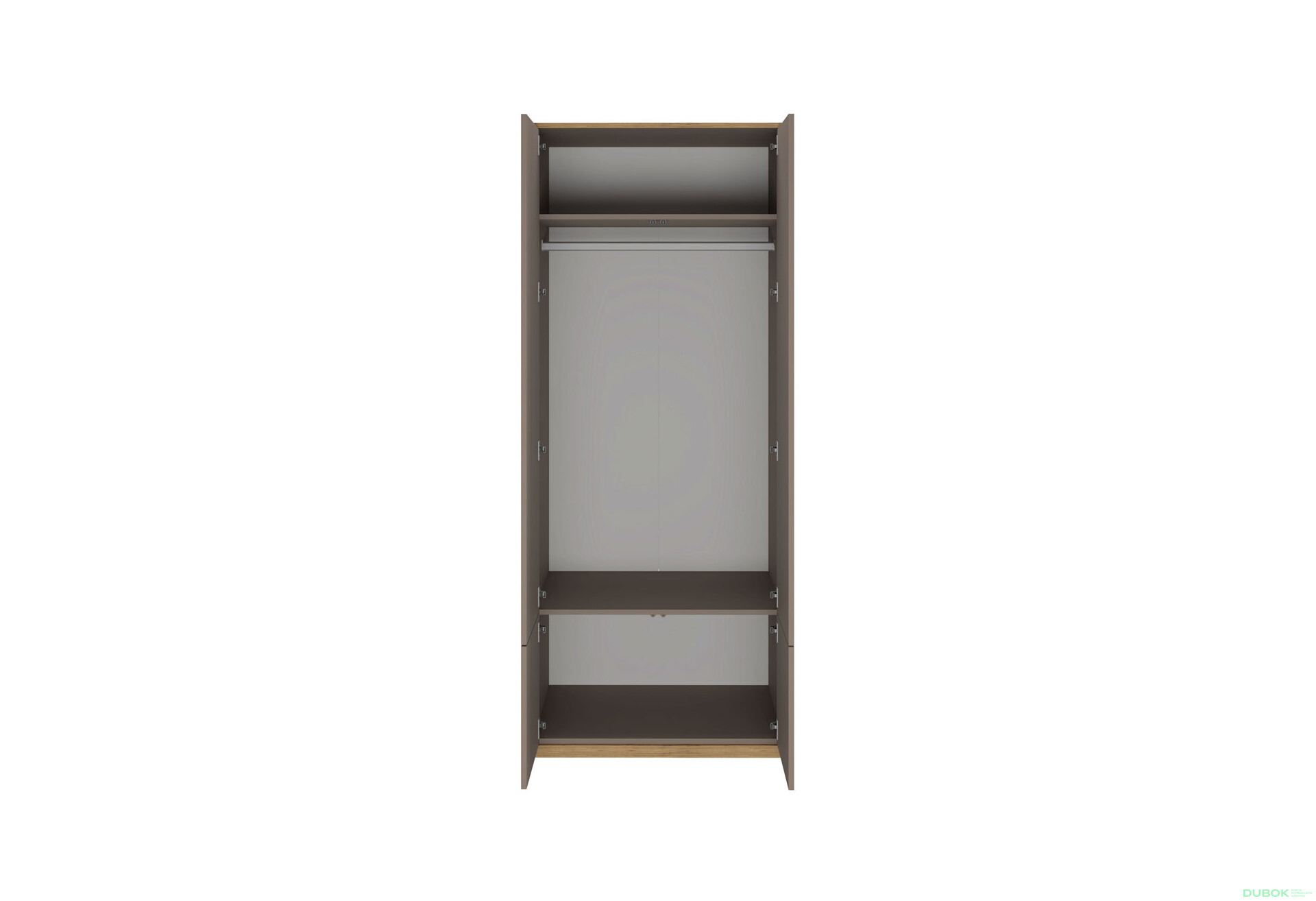 Skříň čtyřdveřová Complex 80x196x58 cm šedý kubanit - Fotografie 3 Fotografie 3 - Skříň čtyřdveřová Complex 80x196x58 cm šedý kubanit