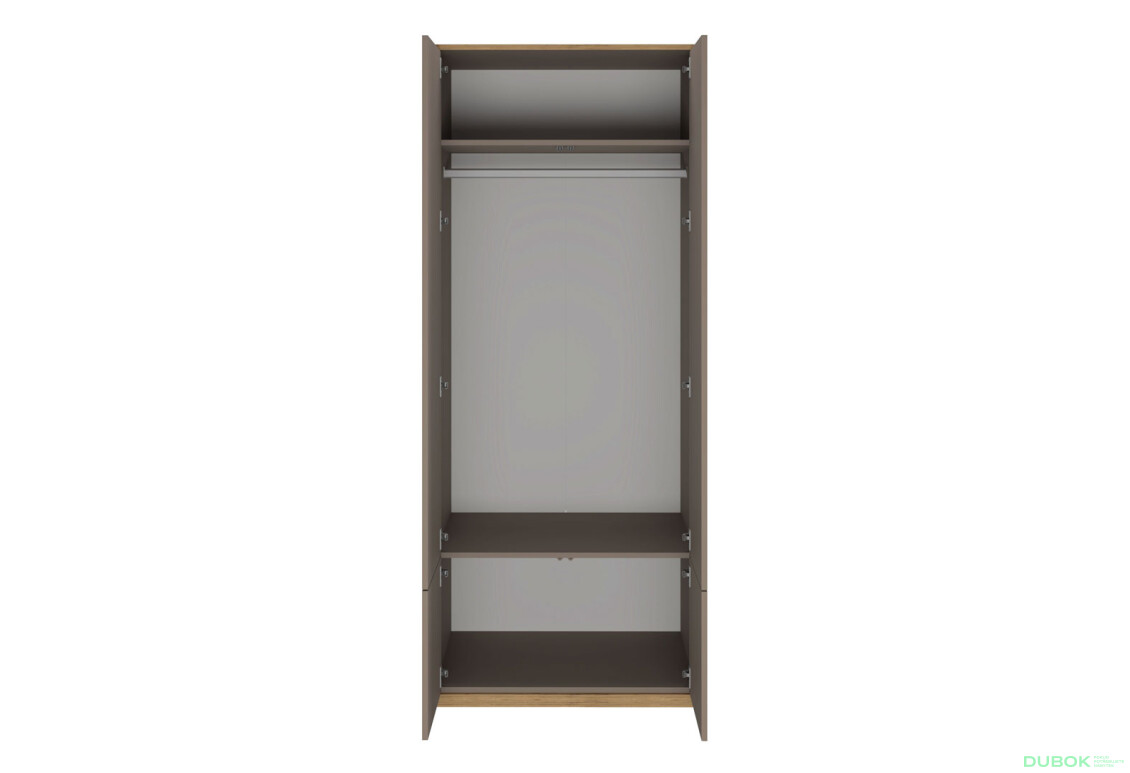 Skříň čtyřdveřová Complex 80x196x58 cm šedý kubanit - Fotografie 3 Fotografie 3 - Skříň čtyřdveřová Complex 80x196x58 cm šedý kubanit