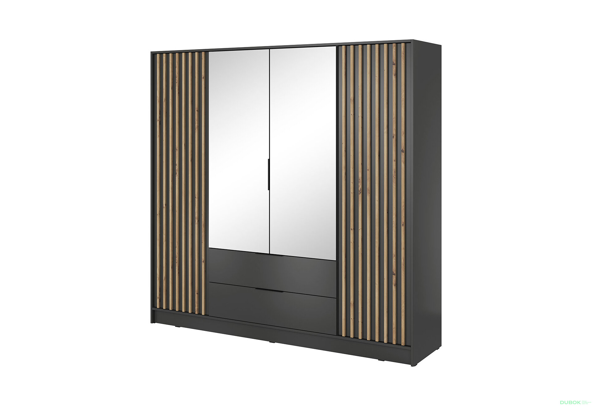 Fotografie 1 - Skříň 4D se zrcadlem grafit Nelly