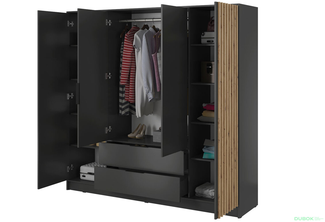 Fotografie 2 - Skříň 4D se zrcadlem grafit Nelly