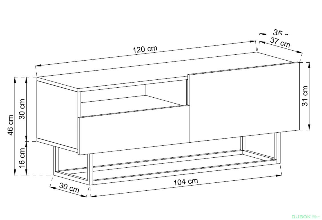 Fotografie 2 - TV stolek ERTVSZ120 dub artisan Enjoy