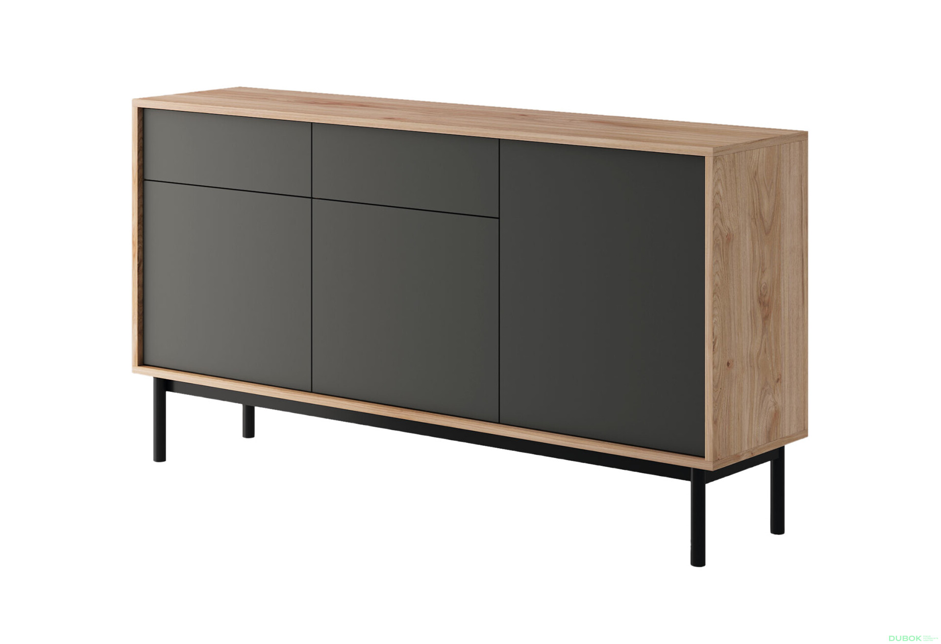 Fotografie 1 - Komoda BK154 jackson hickory / grafit Basic