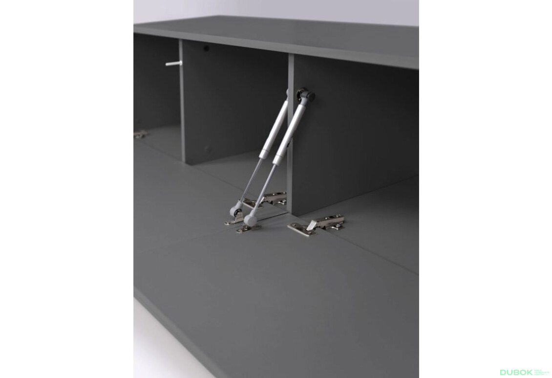 Fotografie 6 - TV stolek 2,4 šedý lávový lesk Legs Box