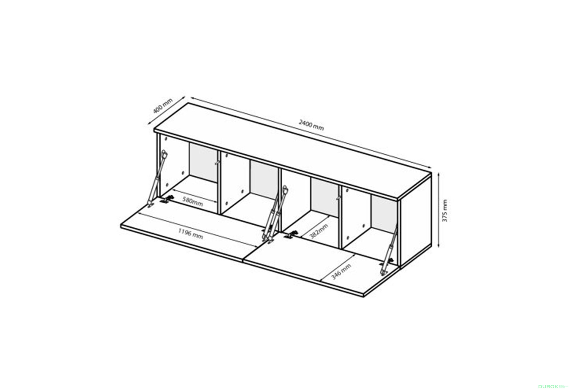 Fotografie 7 - TV stolek 2,4 šedý lávový lesk Legs Box