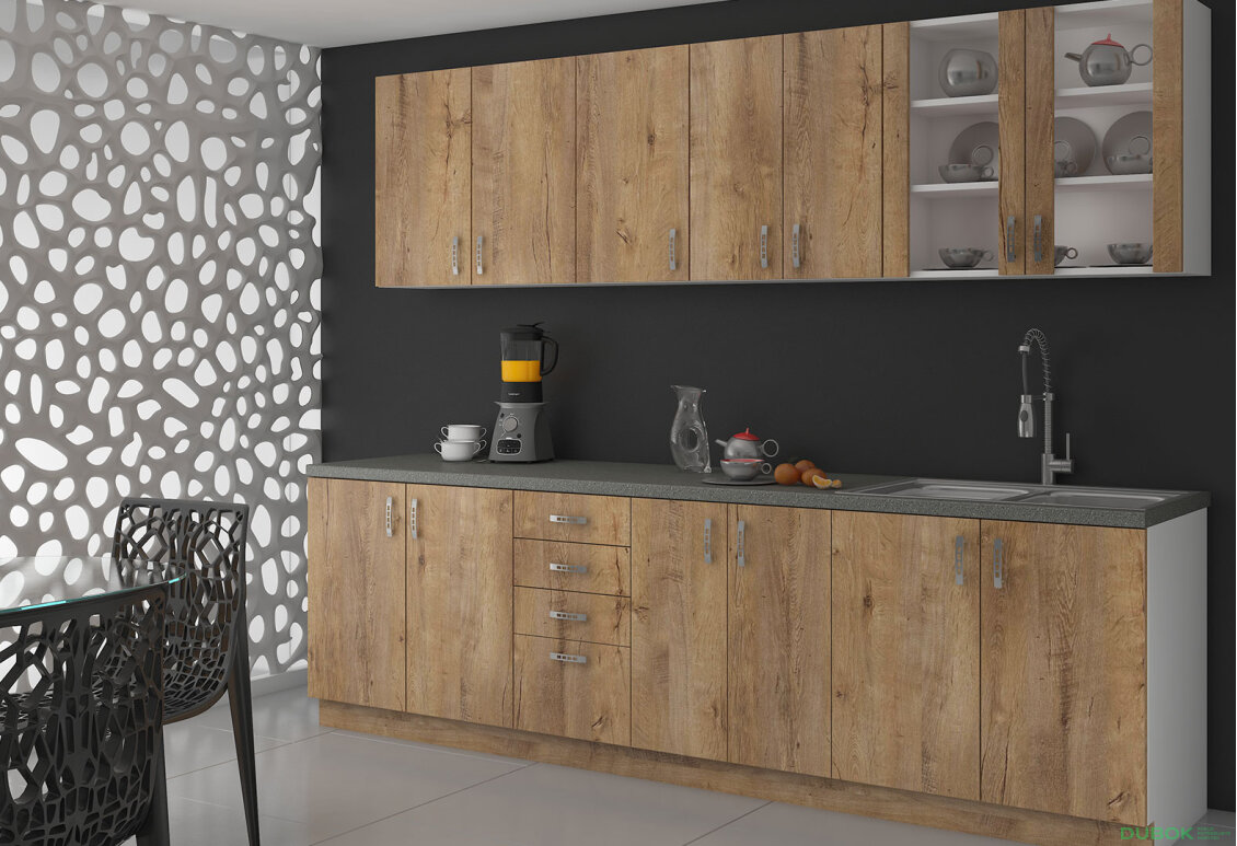 Modulární kuchyně Sara bílá / dub burgundský