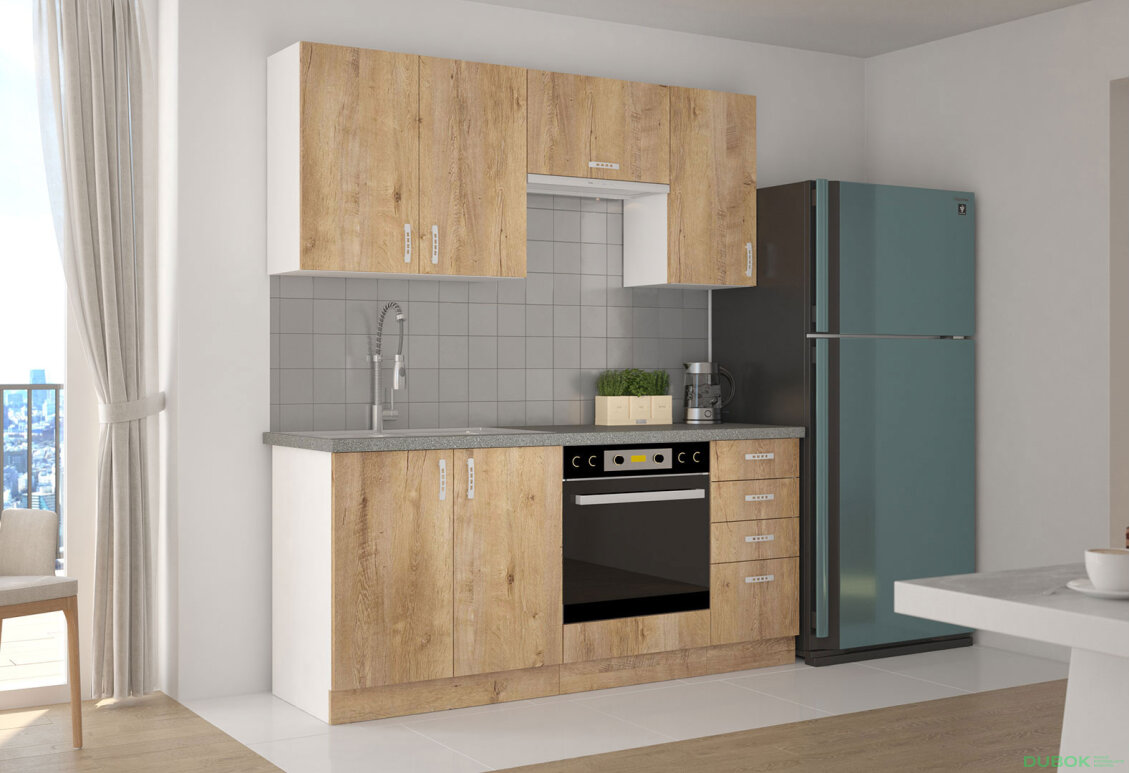 Fotografie 3 - Modulární kuchyně Sara bílá / dub burgundský