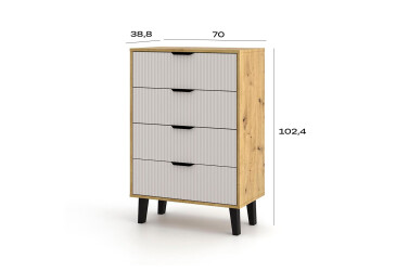 Komoda Borg Duo 4Š dub artisan / kašmír