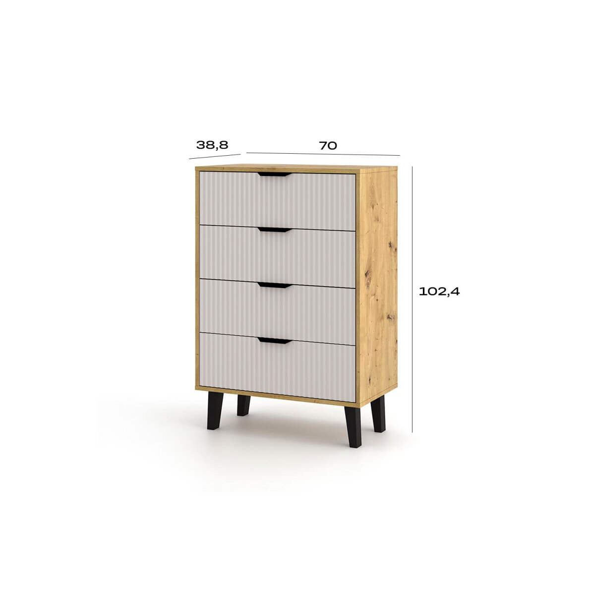 Komoda Borg Duo 4Š dub artisan / kašmír (obrázek 4)