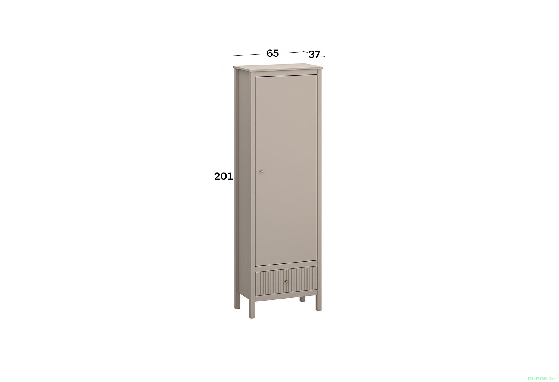 Fotografie 5 - Regál 1d1s (R) taupe Kleo