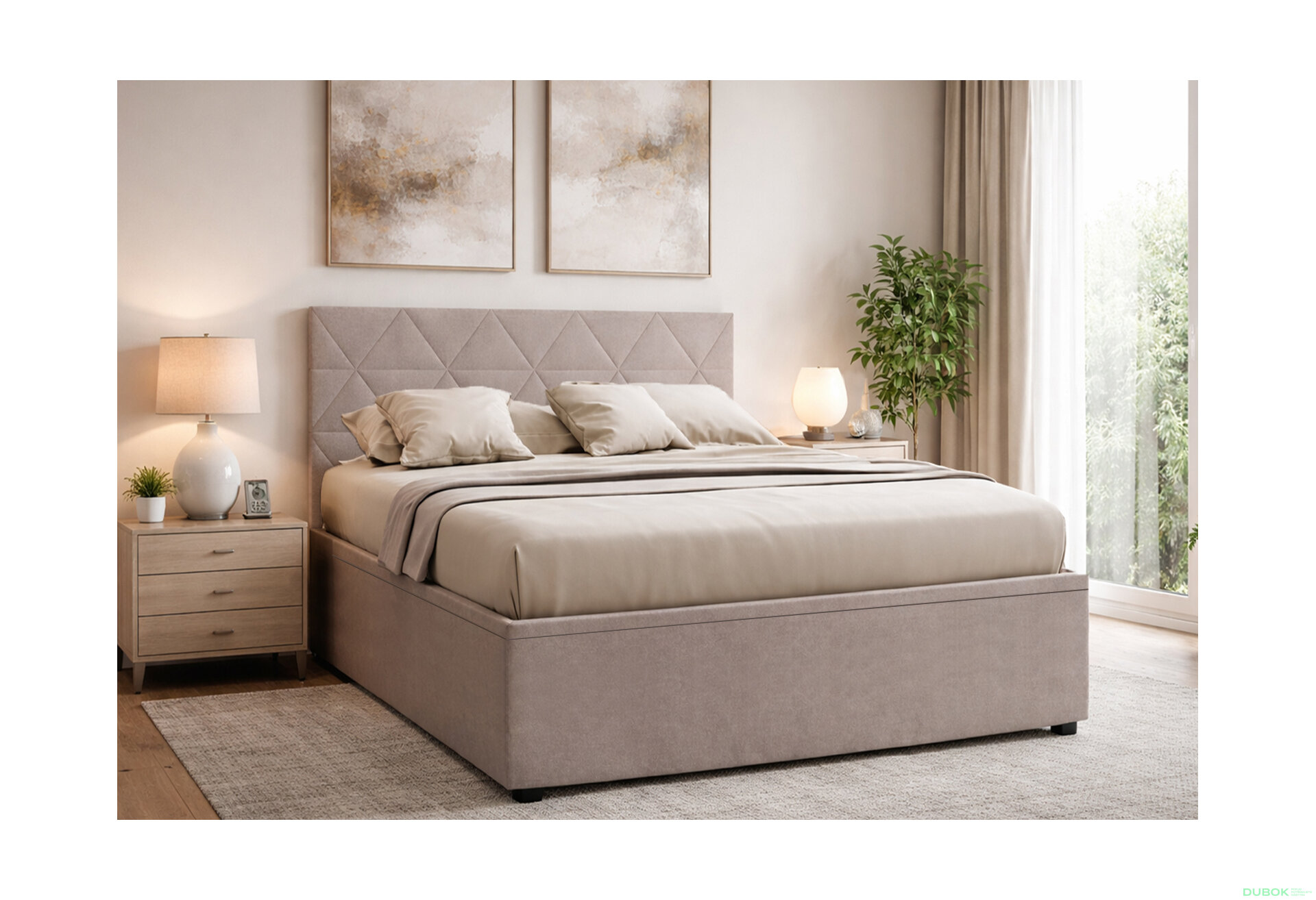 Fotografie 2 - Postel Fro Caro 160x200 s roštem, úložným prostorem Mono 233, béž