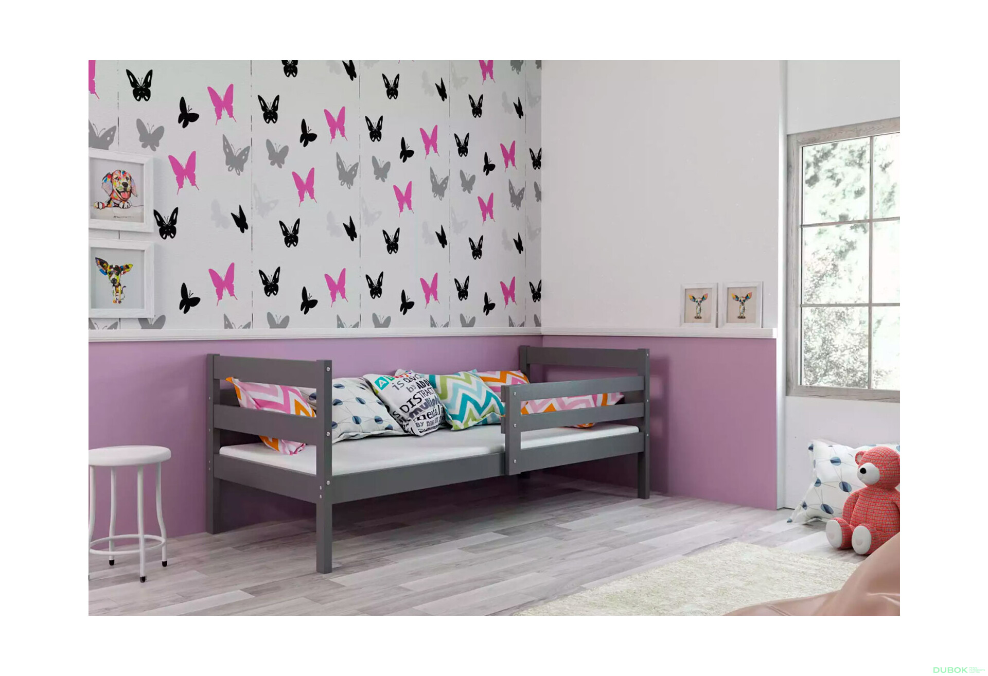 Fotografie 2 - Postel Eryk grafit 90x200 cm s roštem, matrací