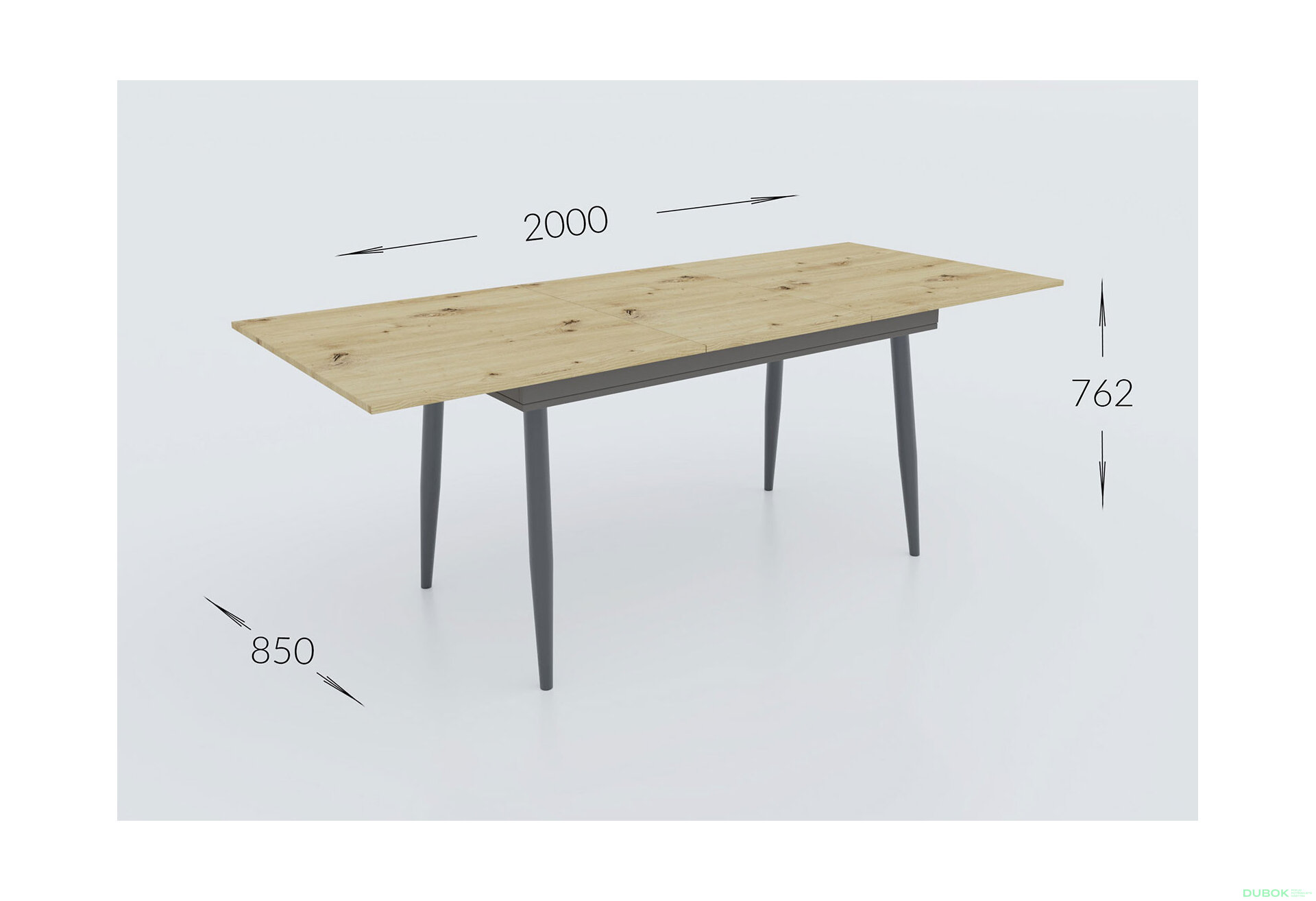 Fotografie 5 - Rozkládací stůl City 150x85 cm Dub artisan / Antracit Vystavený kus