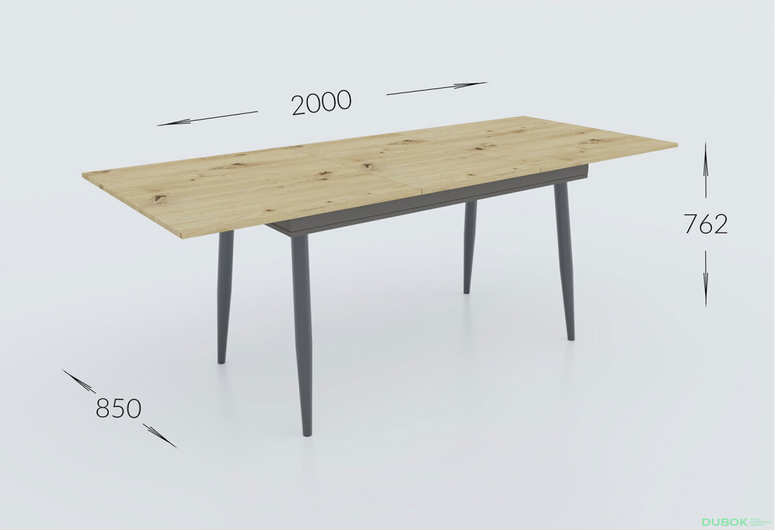 Fotografie 5 - Rozkládací stůl City 150x85 cm Dub artisan / Antracit Vystavený kus