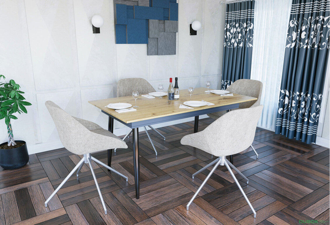 Fotografie 3 - Rozkládací stůl City 150x85 cm Dub artisan / Antracit Vystavený kus