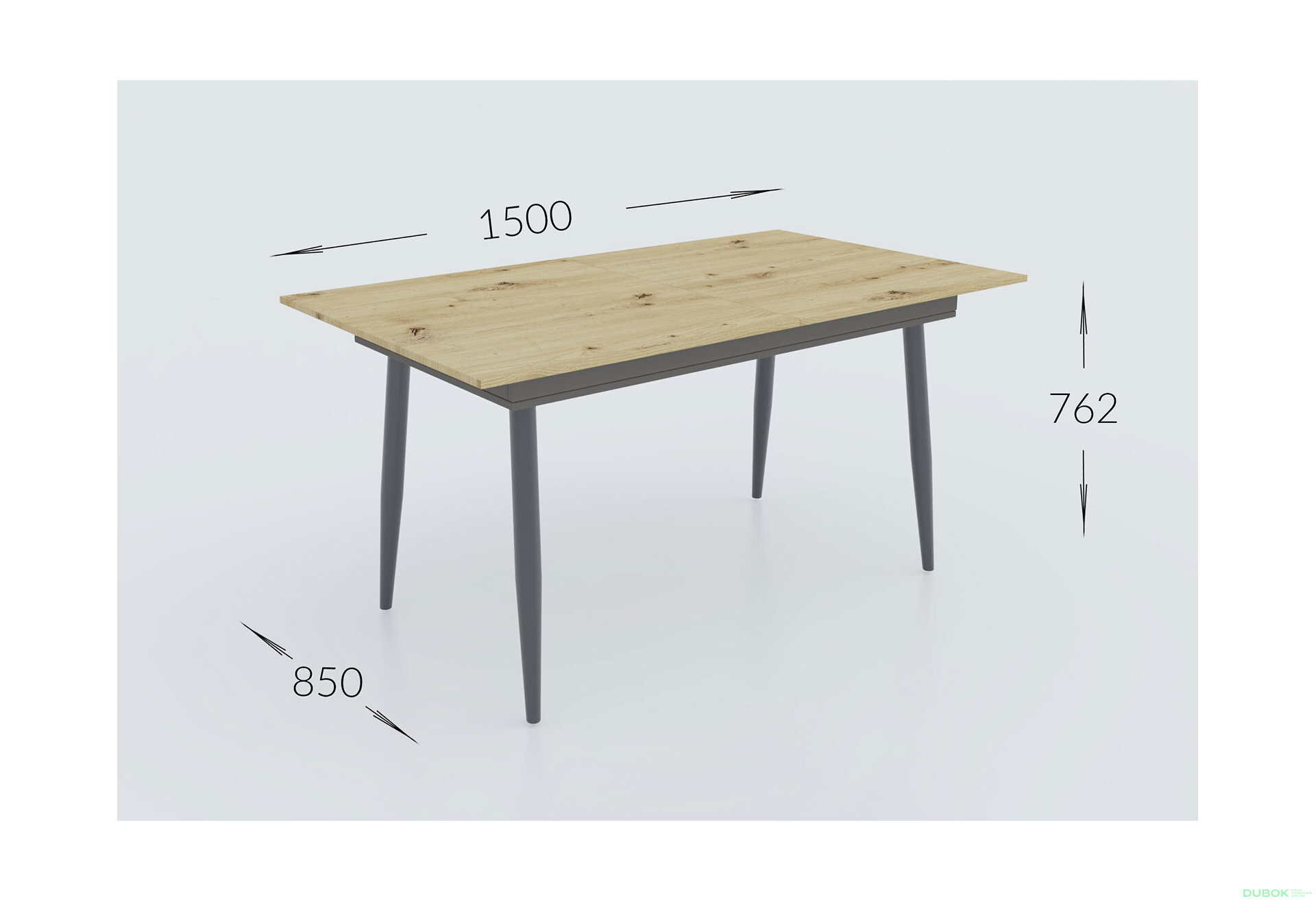 Fotografie 4 - Rozkládací stůl City 150x85 cm Dub artisan / Antracit Vystavený kus