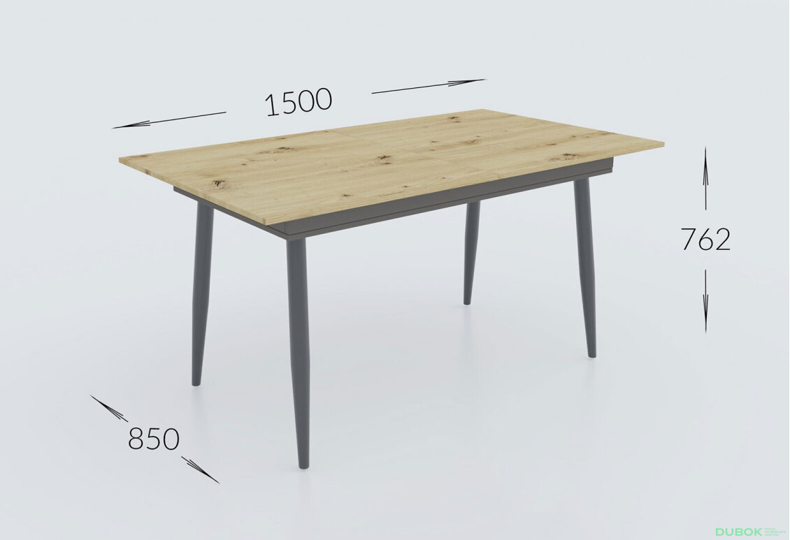 Fotografie 4 - Rozkládací stůl City 150x85 cm Dub artisan / Antracit Vystavený kus
