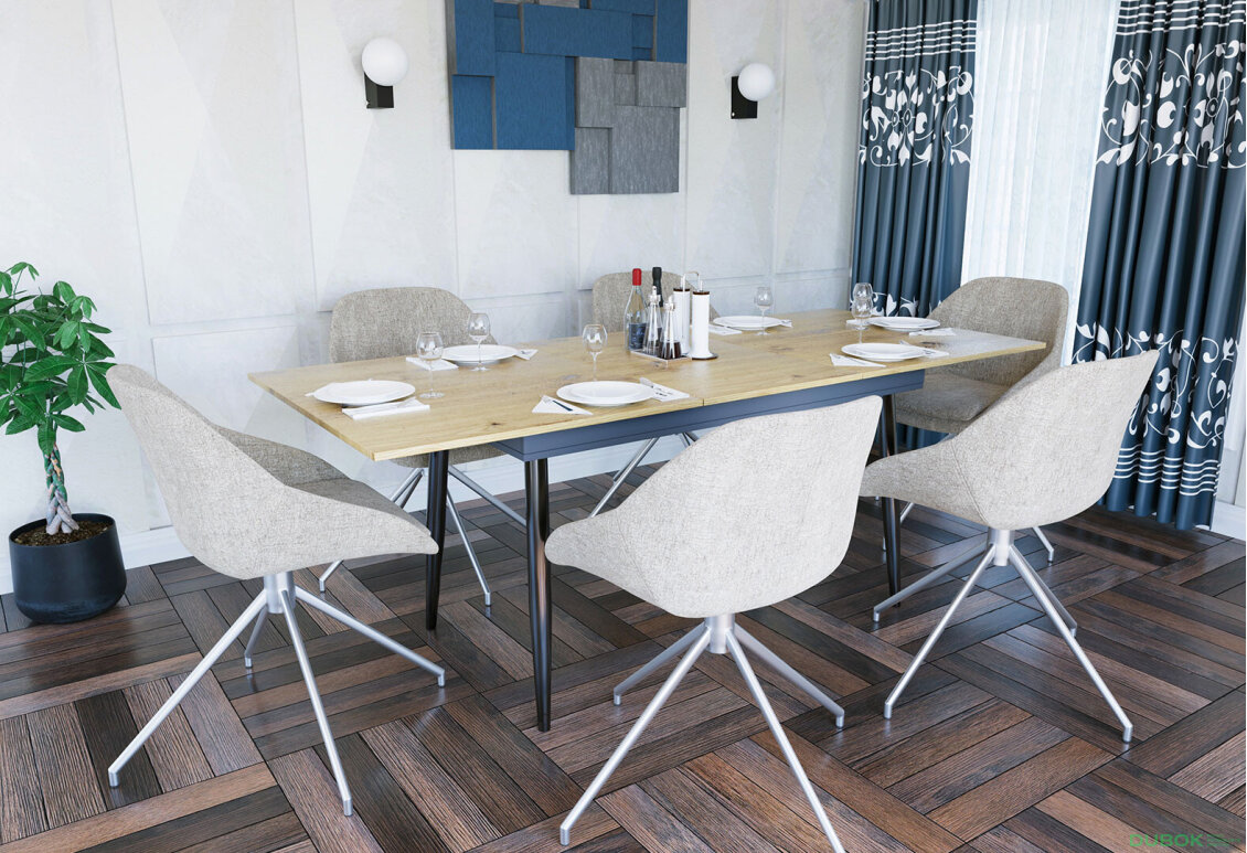 Fotografie 2 - Rozkládací stůl City 150x85 cm Dub artisan / Antracit Vystavený kus