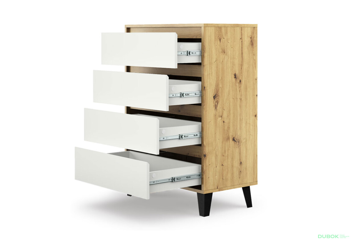 Fotografie 4 - Komoda Borg 4s/70 dub artisan / bílá