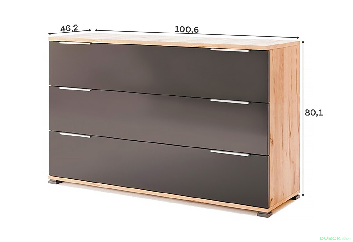 Fotografie 3 - Komoda 3šu Lava / dub kraft Luna