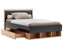 Postel Junior 1,2x2,0 s šuplíky Lava / dub kraft Luna - Fotografie 3 Fotografie 3 - Postel Junior 1,2x2,0 s šuplíky Lava / dub kraft Luna