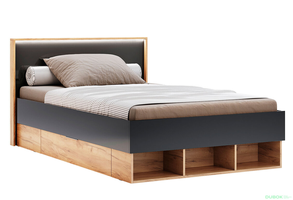 Postel Junior s výsuvem a matrací Sofia New 1,2x2,0 s šuplíky