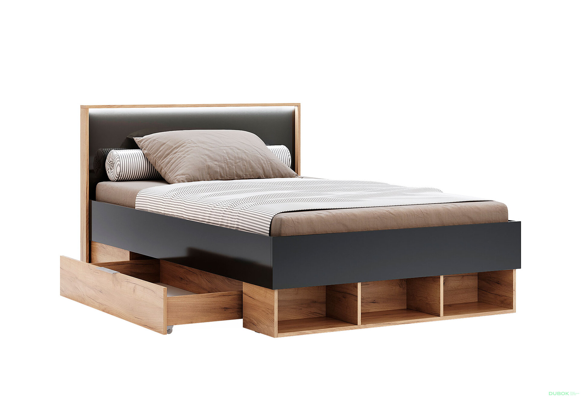 Fotografie 3 - Postel Junior s výsuvem a matrací Sofia New 1,2x2,0 s šuplíky