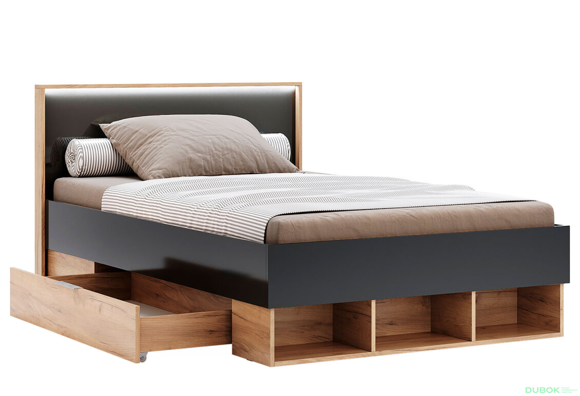 Fotografie 3 - Postel Junior s výsuvem a matrací Sofia New 1,2x2,0 s šuplíky