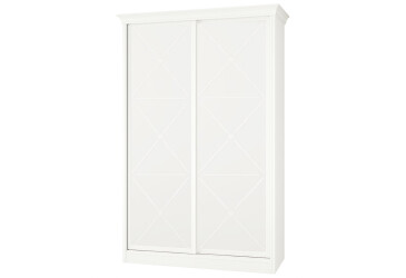Skříň Rim-Veneziano 2D 1,3 m bílá s římsou, fasádami DTD (s dekorem)