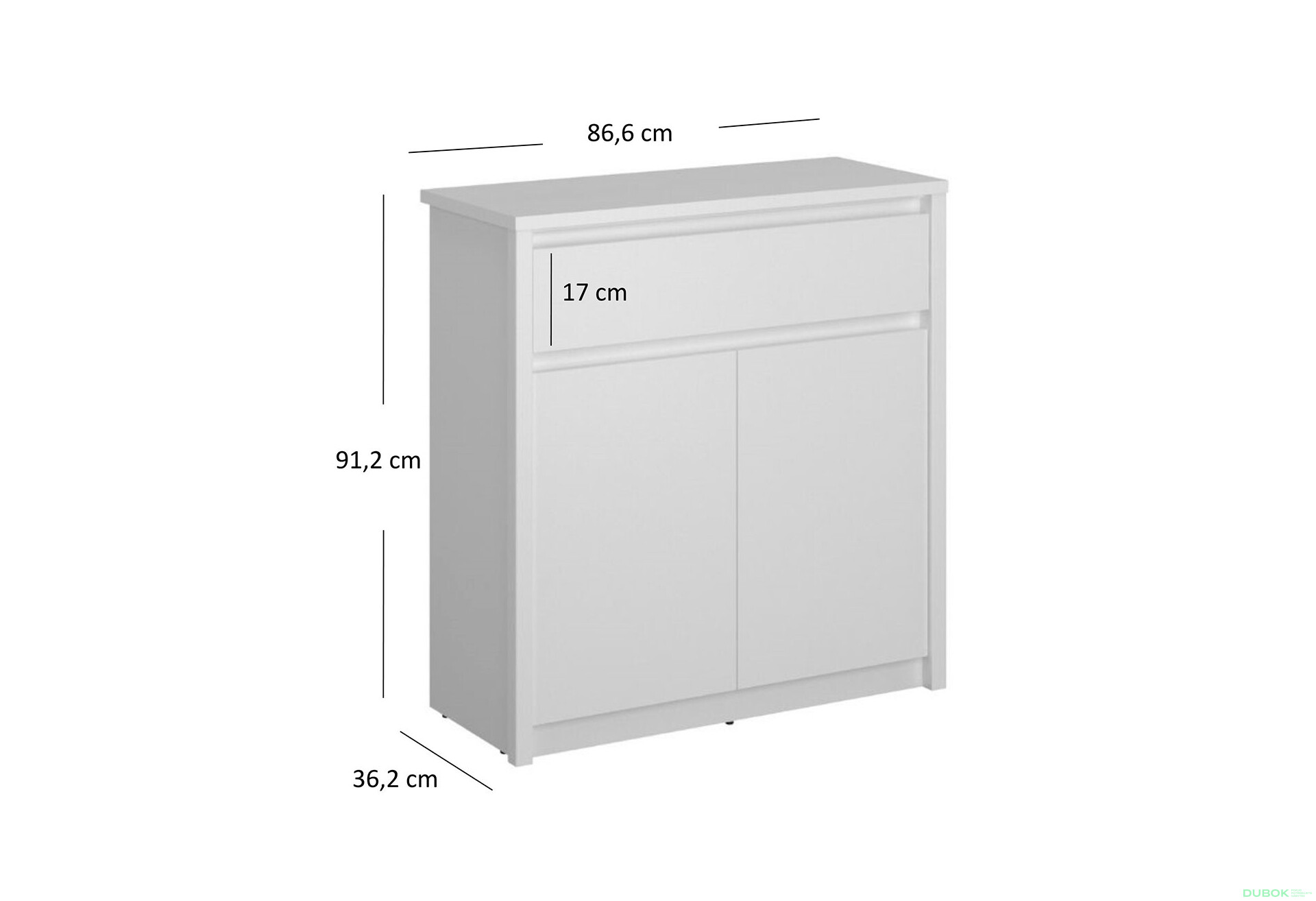 Komoda 2d1s bílá Erden - Fotografie 5 Fotografie 5 - Komoda 2d1s bílá Erden