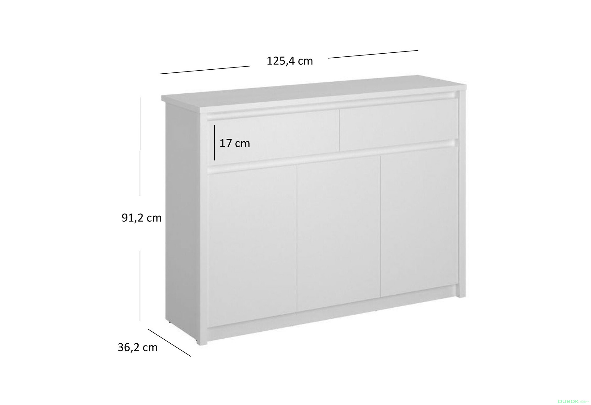 Fotografie 5 - Komoda 3d2s bílá Erden