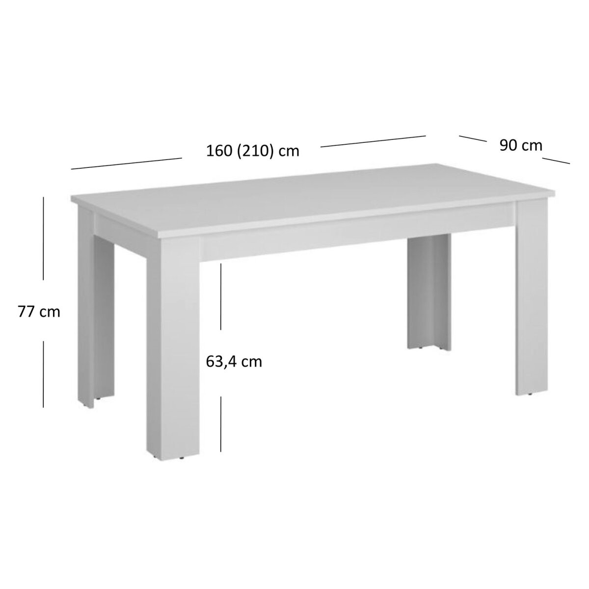 Rozkládací stůl 160/210 bílý Erden (obrázek 4)