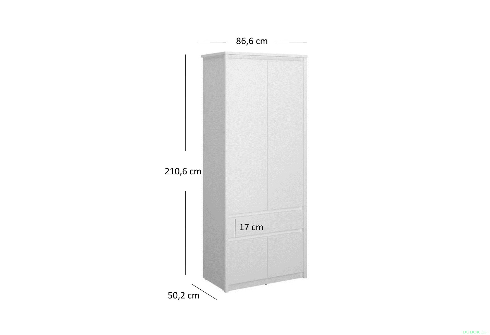 Skříň čtyřdveřová se zásuvkou Erden 86x210x50.2 cm Bílá - Fotografie 3 Fotografie 3 - Skříň čtyřdveřová se zásuvkou Erden 86x210x50.2 cm Bílá
