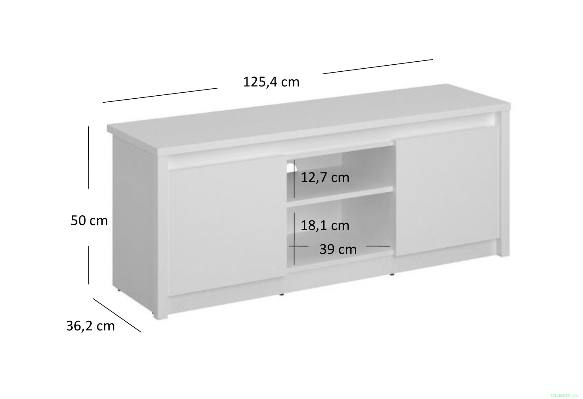 Fotografie 4 - TV stolek 2d/125 bílý Erden