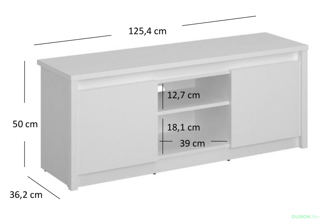 Fotografie 4 - TV stolek 2d/125 bílý Erden