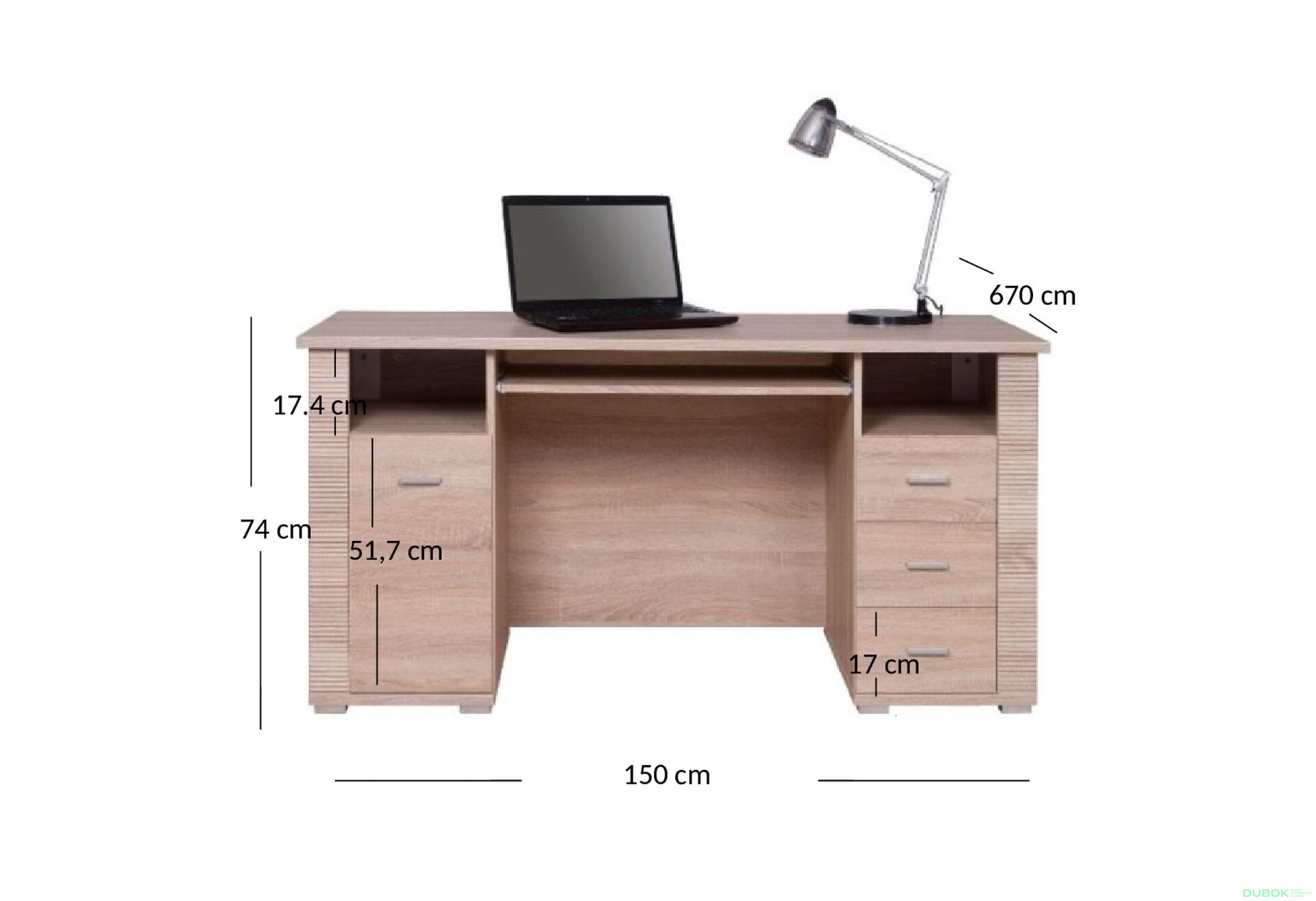 Psací stůl 1d3s/150 dub sonoma Gress - Fotografie 2 Fotografie 2 - Psací stůl 1d3s/150 dub sonoma Gress
